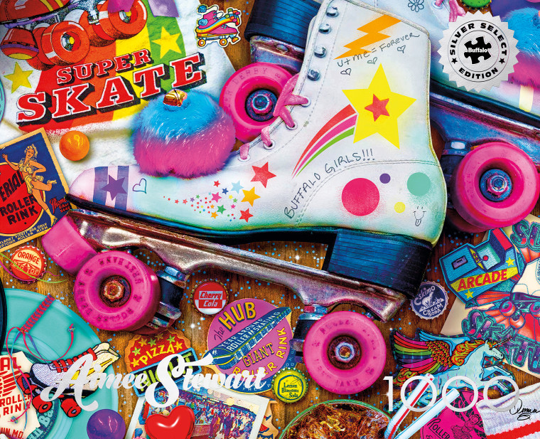 Aimee Stewart: Skate Night 1000 Piece Puzzle (Silver Select Edition) - Giftable Package With Silver Foil Accents