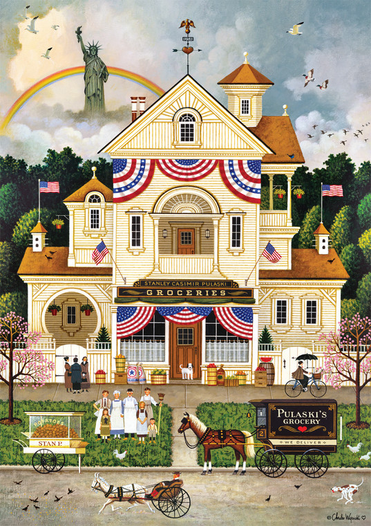 Charles Wysocki: AMERICANA: Lady Liberty's Independence Day Enterprising 500 Piece Puzzle